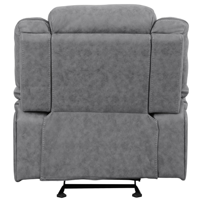 Higgins Upholstered Glider Recliner Chair Grey - Walo Furniture 