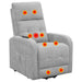 Howie Upholstered Power Lift Massage Chair Grey - Walo Furniture 