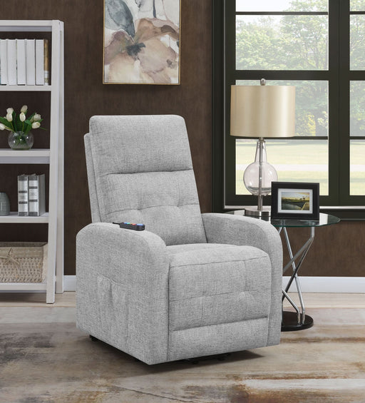 Howie Upholstered Power Lift Massage Chair Grey - Walo Furniture 