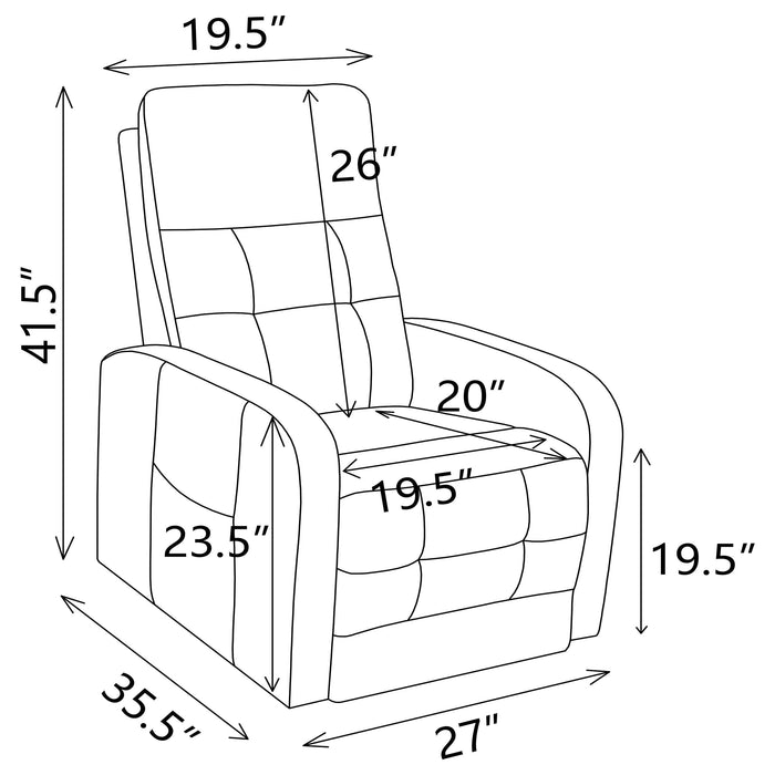 Howie Upholstered Power Lift Massage Chair Grey - Walo Furniture 