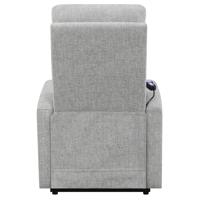 Howie Upholstered Power Lift Massage Chair Grey - Walo Furniture 