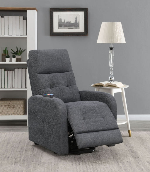 Howie Upholstered Power Lift Massage Chair Charcoal - Walo Furniture 