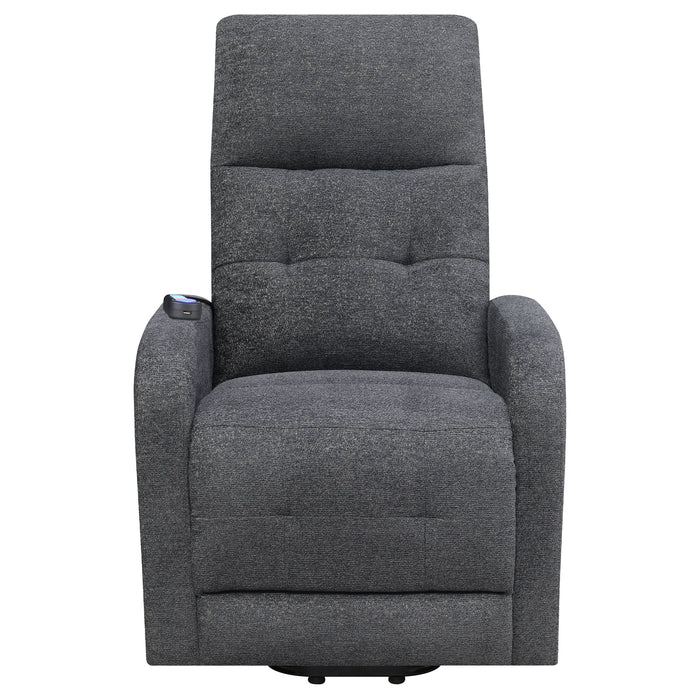 Howie Upholstered Power Lift Massage Chair Charcoal - Walo Furniture 