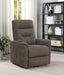 Henrietta Upholstered Power Lift Massage Chair Brown - Walo Furniture 