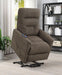 Henrietta Upholstered Power Lift Massage Chair Brown - Walo Furniture 