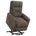 Henrietta Upholstered Power Lift Massage Chair Brown - Walo Furniture 