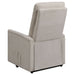 Henrietta Upholstered Power Lift Massage Chair Beige - Walo Furniture 