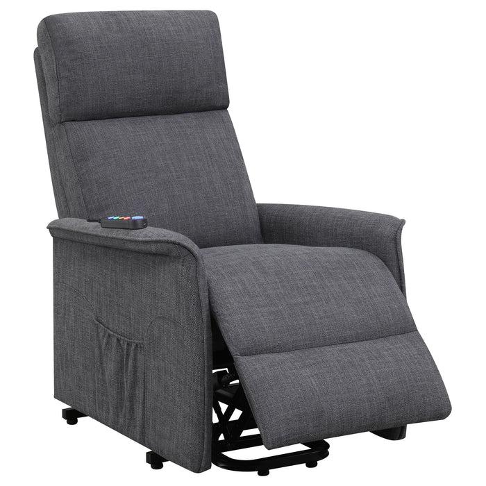 Herrera Upholstered Power Lift Massage Chair Charcoal - Walo Furniture 