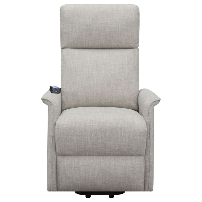 Herrera Upholstered Power Lift Massage Chair Beige - Walo Furniture 