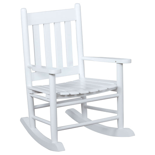 Annie Slat Back Solid Wood Kids Rocking Chair White - Walo Furniture 