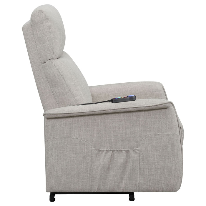 Herrera Upholstered Power Lift Massage Chair Beige - Walo Furniture 