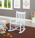 Annie Slat Back Solid Wood Kids Rocking Chair White - Walo Furniture 