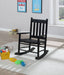 Annie Slat Back Solid Wood Kids Rocking Chair Black - Walo Furniture 