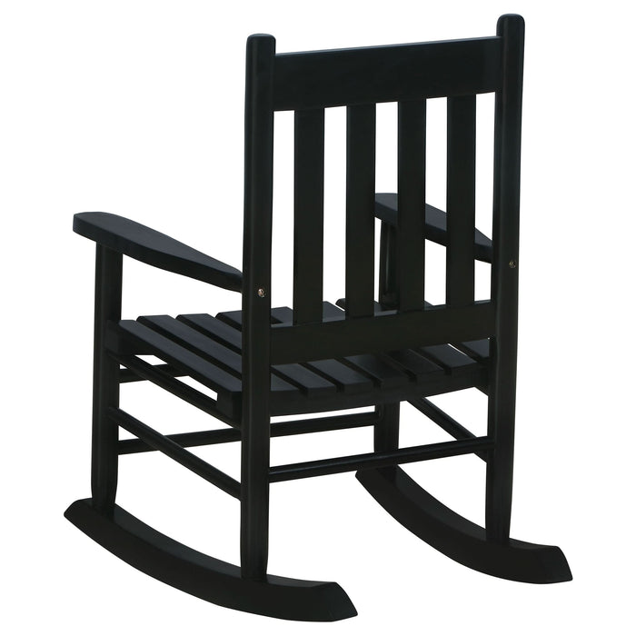 Annie Slat Back Solid Wood Kids Rocking Chair Black - Walo Furniture 