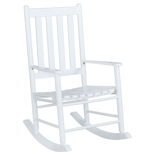 Annie Slat Back Solid Wood Rocking Chair White - Walo Furniture 