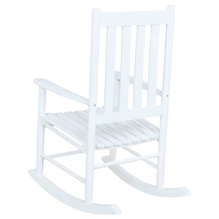 Annie Slat Back Solid Wood Rocking Chair White - Walo Furniture 