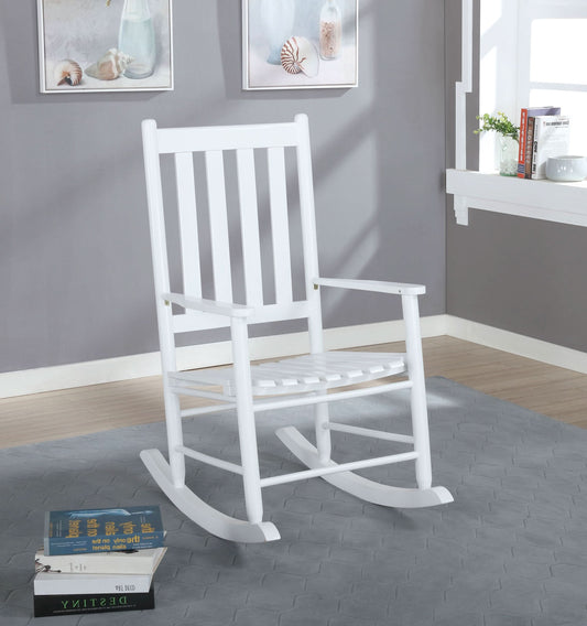 Annie Slat Back Solid Wood Rocking Chair White - Walo Furniture 