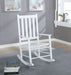 Annie Slat Back Solid Wood Rocking Chair White - Walo Furniture 