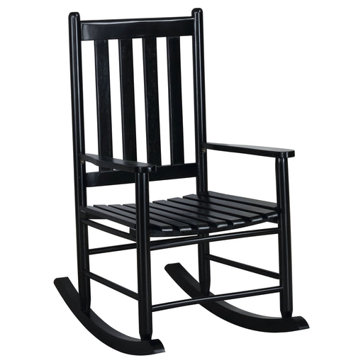 Annie Slat Back Solid Wood Rocking Chair Black - Walo Furniture 