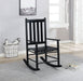 Annie Slat Back Solid Wood Rocking Chair Black - Walo Furniture 