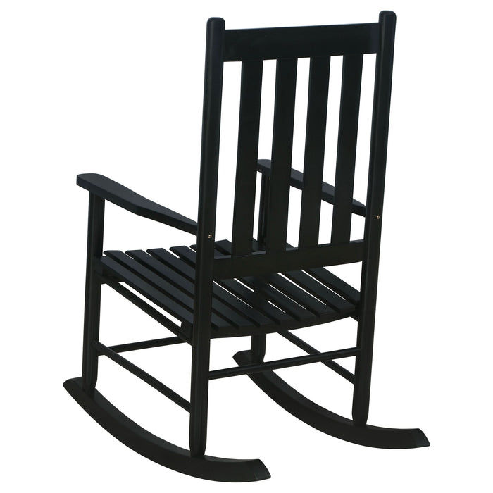 Annie Slat Back Solid Wood Rocking Chair Black - Walo Furniture 