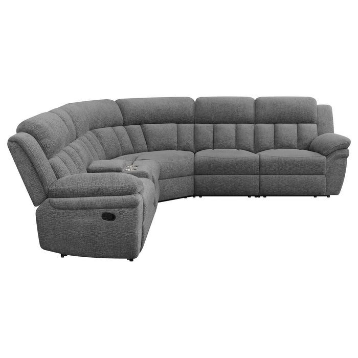 Bahrain 6-piece Modular Reclining Sectional Sofa Charcoal - Walo Furniture 