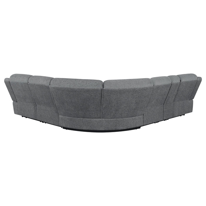 Bahrain 6-piece Modular Reclining Sectional Sofa Charcoal - Walo Furniture 