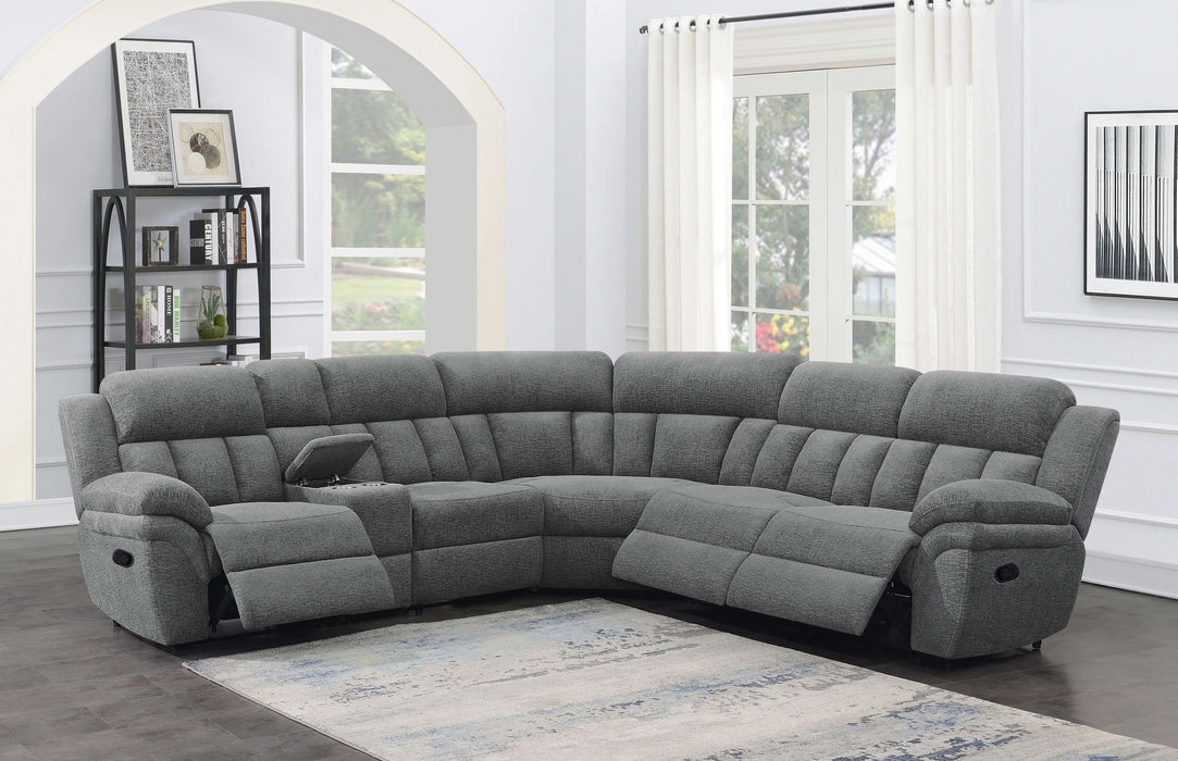 Bahrain 6-piece Modular Reclining Sectional Sofa Charcoal - Walo Furniture 