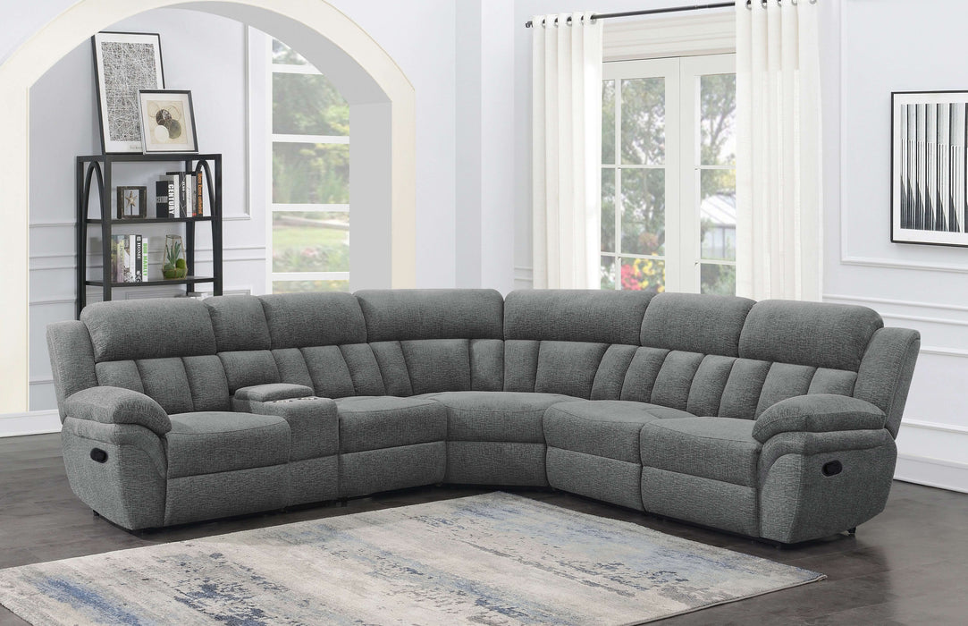 Bahrain 6-piece Modular Reclining Sectional Sofa Charcoal - Walo Furniture 