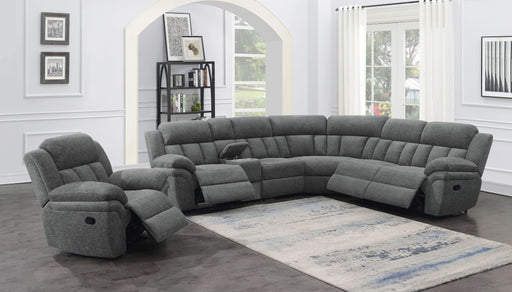 Bahrain 6-piece Modular Reclining Sectional Sofa Charcoal - Walo Furniture 