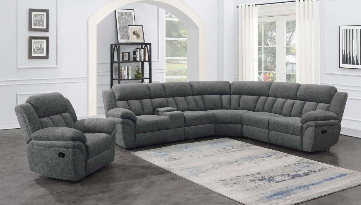 Bahrain 6-piece Modular Reclining Sectional Sofa Charcoal - Walo Furniture 