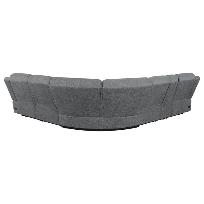 Bahrain 6-piece Modular Power Reclining Sectional Charcoal - Walo Furniture 