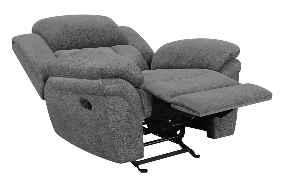 Bahrain Upholstered Glider Recliner Charcoal - Walo Furniture 