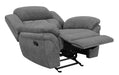 Bahrain Upholstered Glider Recliner Charcoal - Walo Furniture 