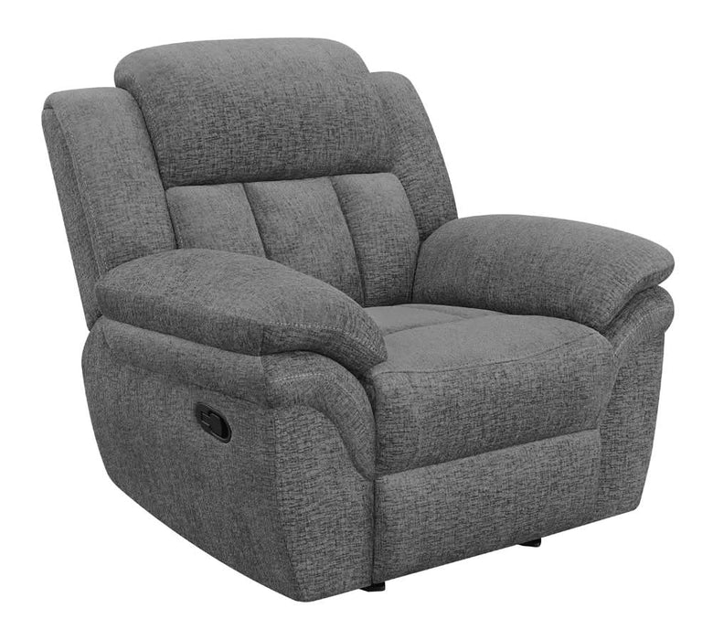 Bahrain Upholstered Glider Recliner Charcoal - Walo Furniture 