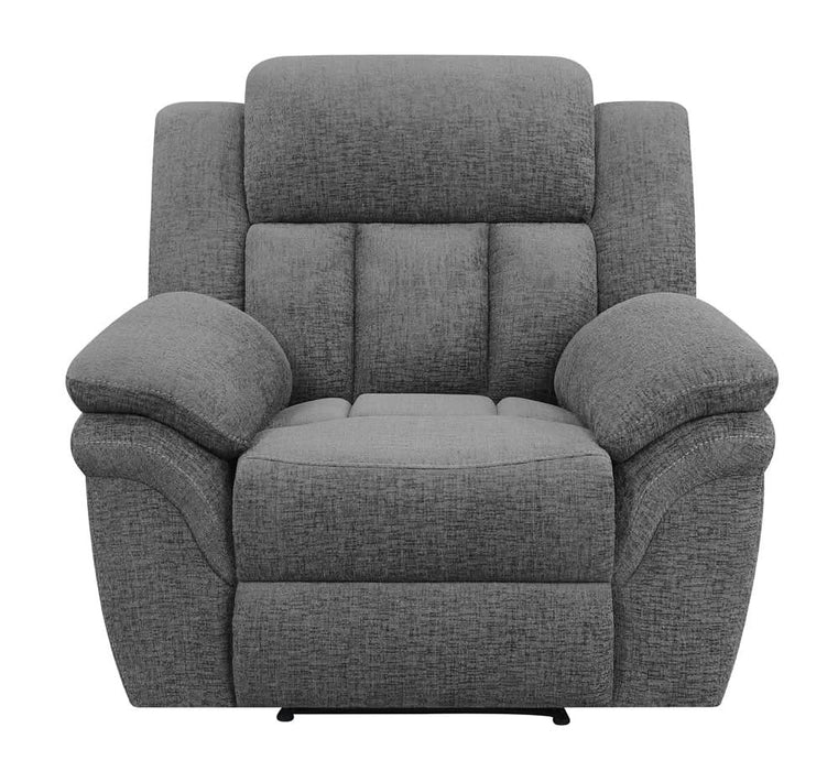 Bahrain Upholstered Glider Recliner Charcoal - Walo Furniture 