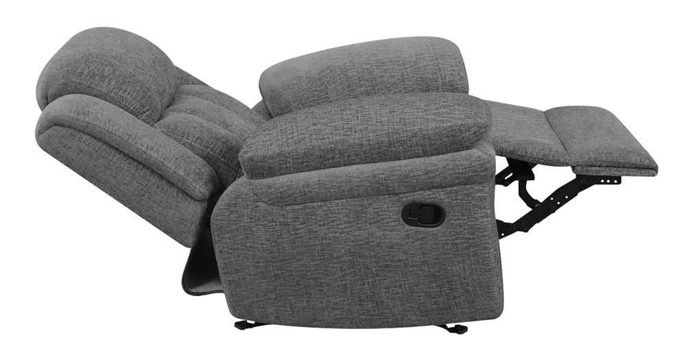 Bahrain Upholstered Glider Recliner Charcoal - Walo Furniture 