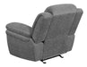 Bahrain Upholstered Glider Recliner Charcoal - Walo Furniture 