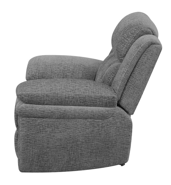 Bahrain Upholstered Glider Recliner Charcoal - Walo Furniture 