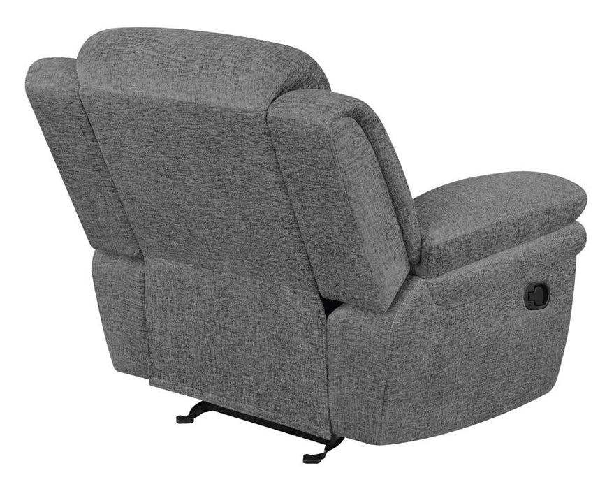 Bahrain Upholstered Glider Recliner Charcoal - Walo Furniture 