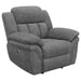 Bahrain Upholstered Power Glider Recliner Charcoal - Walo Furniture 