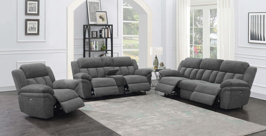 Bahrain Upholstered Power Glider Recliner Charcoal - Walo Furniture 