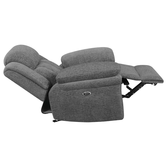 Bahrain Upholstered Power Glider Recliner Charcoal - Walo Furniture 