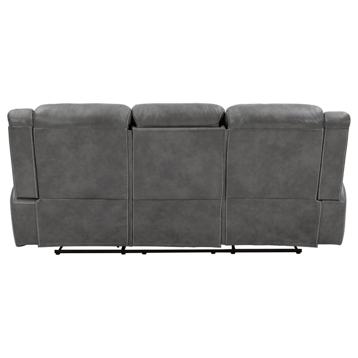 Conrad Upholstered Padded Arm Motion Sofa Grey - Walo Furniture 