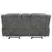 Conrad Upholstered Padded Arm Glider Loveseat Grey - Walo Furniture 