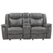 Conrad Upholstered Padded Arm Glider Loveseat Grey - Walo Furniture 