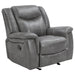 Conrad Upholstered Padded Arm Glider Recliner Grey - Walo Furniture 