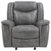 Conrad Upholstered Padded Arm Glider Recliner Grey - Walo Furniture 