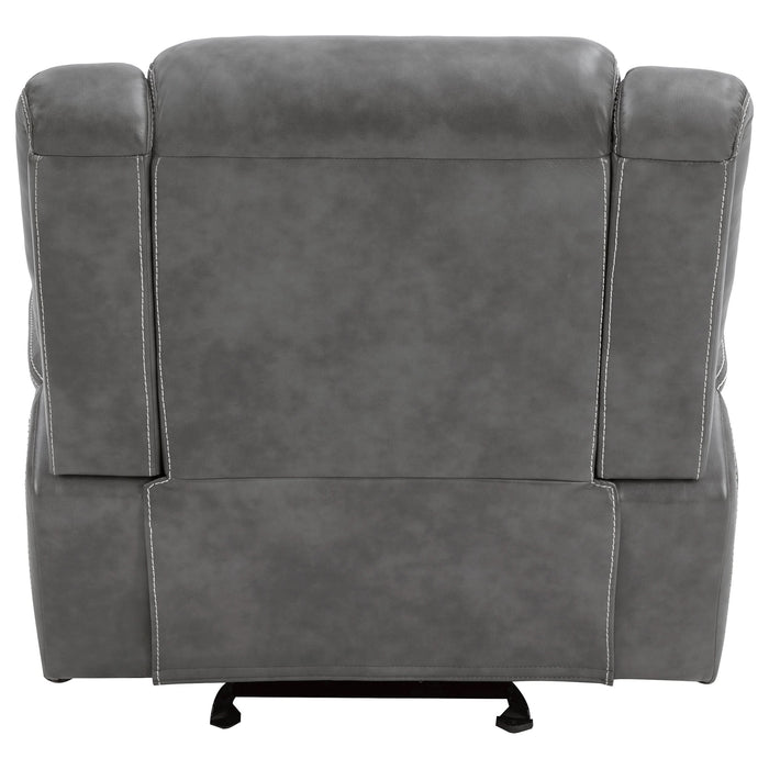 Conrad Upholstered Padded Arm Glider Recliner Grey - Walo Furniture 