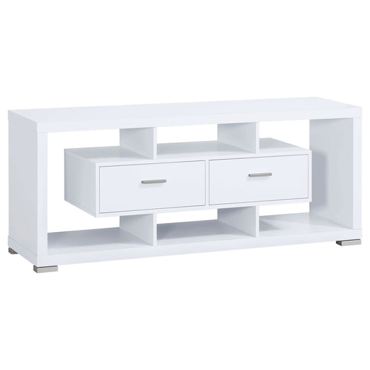 Darien 2-drawer Engineered Wood 59" TV Stand White - Walo Furniture 